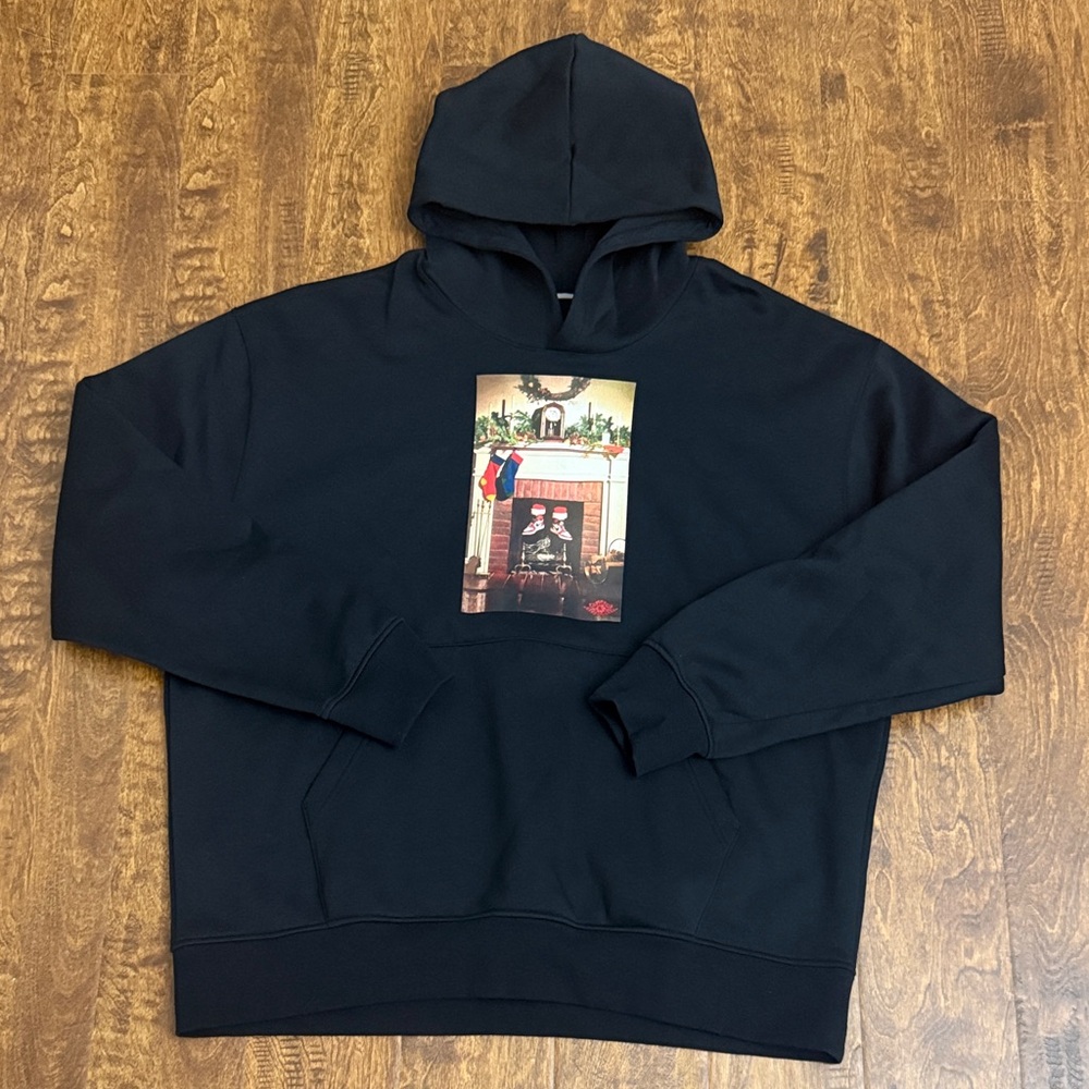 Jordan Multi Sport Chimney Black Graphic Hoodie Size L